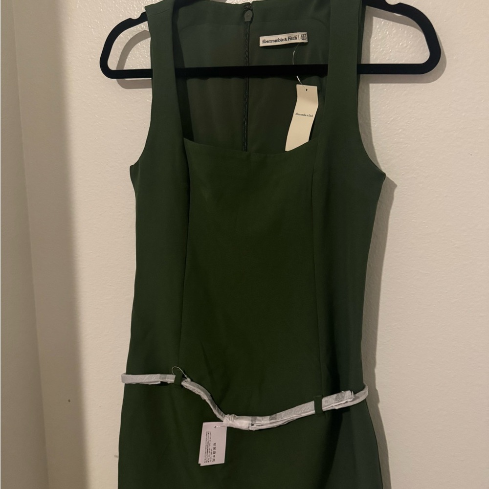 NWT!! Abercrombie & Fitch Green Sleeveless Sheath Dress - Picture 9 of 11